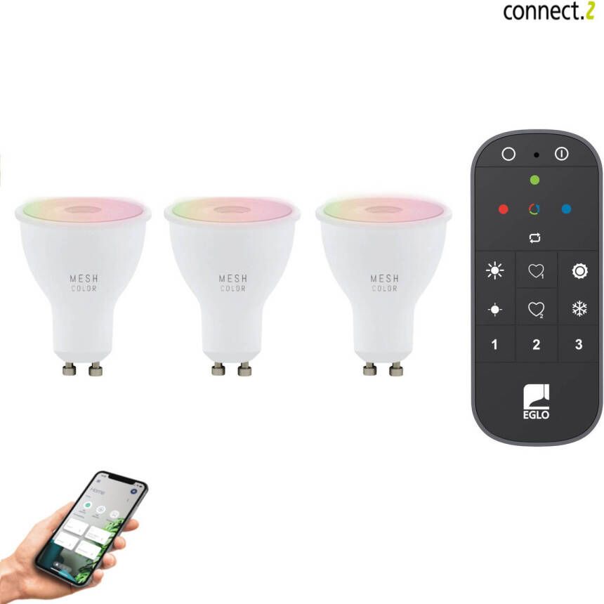 EGLO connect.z Smart Starterspakket 3x GU10 RGB LED lampen