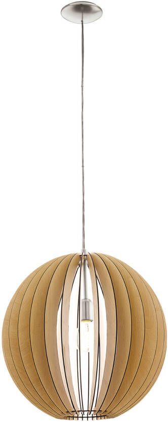 EGLO  Cossano - Hanglamp - 1 Lichts - Ø50cm - Nikkel-Mat - Ahorn