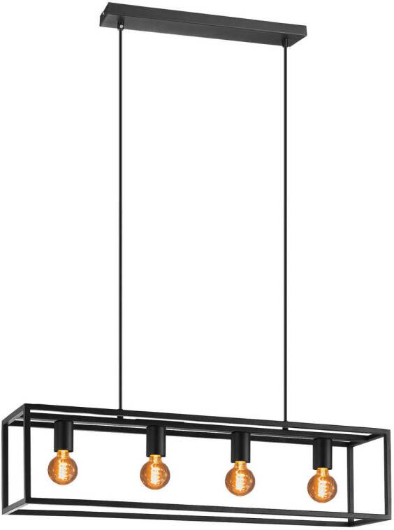 EGLO Eldrick Hanglamp 4xE27 85 cm industrieel Staal Zwart