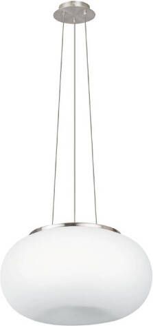 EGLO  Optica - Hanglamp - 2 Lichts - Ø350mm. - Nikkel-Mat - Wit