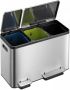 EKO EcoCasa Recycler pedaalemmer 15+15+15 ltr Stainless steel Plastic mat RVS - Thumbnail 2