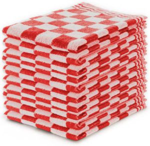 Elegance Keukendoekset Blok 50x50cm rood set van 10