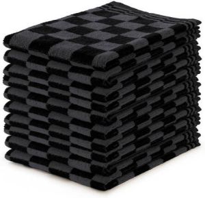 Elegance Keukendoekset Blok 50x50cm zwart set van 10