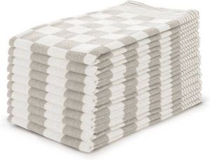Elegance Theedoekenset Blok 65x65cm zand set van 10
