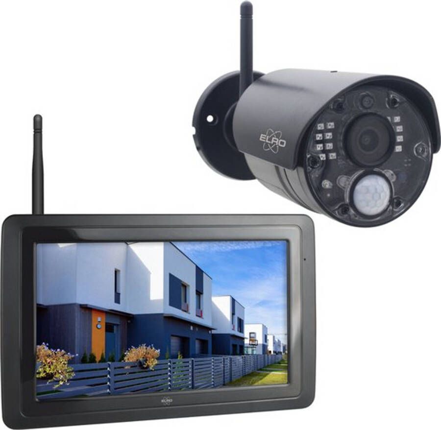 Elro CZ40RIPS Draadloze Full HD Beveiligingscamera Set 1080p Full HD Bewakingscamera met 7” scherm & App