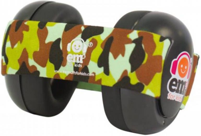 EMS Em&apos;s for kids baby gehoorbeschermers Zwart Camouflage bandje