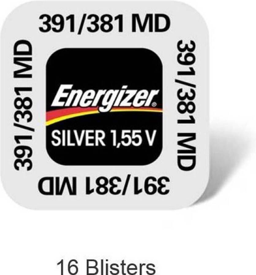 Energizer 16 stuks (16 blisters a 1 stuk) 381 391 knoopcel horloge batterij Zilver-oxide (S)