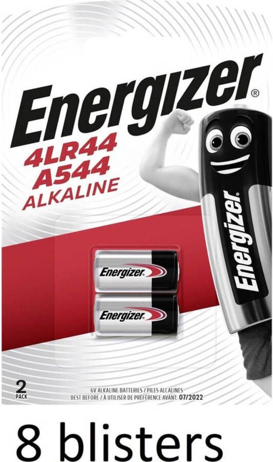 Energizer 16 Stuks (8 Blisters a 2 st) Alkaline Battery 4LR44 6 V