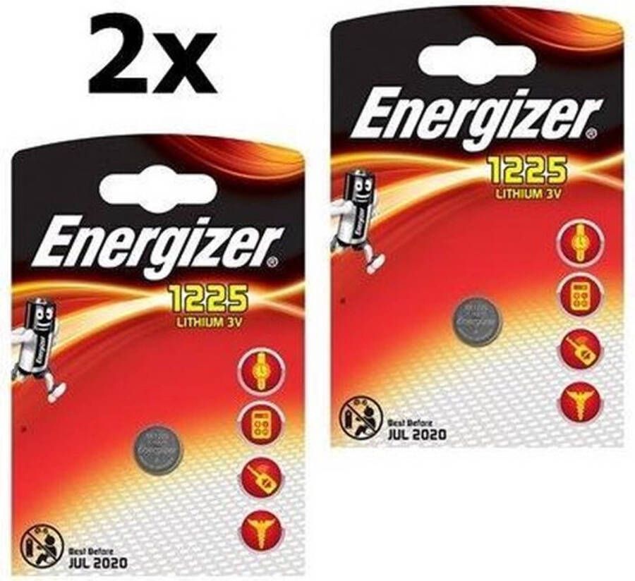 Energizer 2 Stuks (2 Blister a 1st) CR1225 48mAh 3V batterij