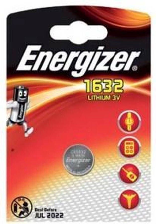 Energizer 2 Stuks ( 2 Blister ) CR1632 125mAh 3V Lithium Knoopcel Batterij