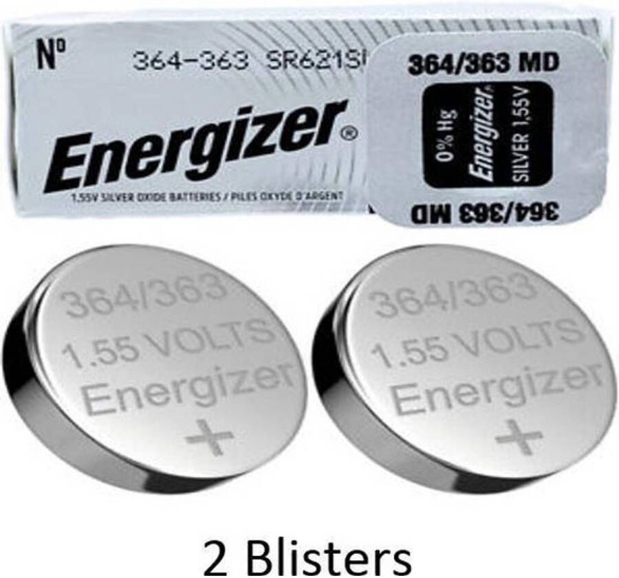 Energizer 2 stuks (2 blisters a 1 stuk) 363 364 Zilver-oxide batterij knoopcel (S) 1 55 V
