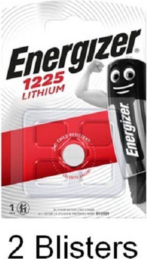 Energizer 2 stuks (2 blisters a 1 stuk) CR1225 Lithium knoopcel 3V