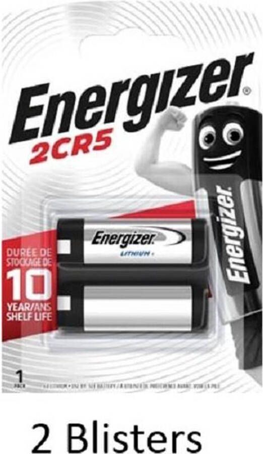 Energizer 2 stuks (2 blisters a 1 stuk) Lithium 2CR5 6V fotobatterij 245