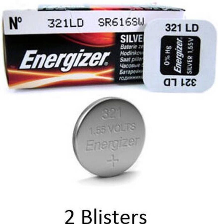 Energizer 2 stuks (2 blisters a 1 stuk) Zilver Oxide Knoopcel 321 1.55V