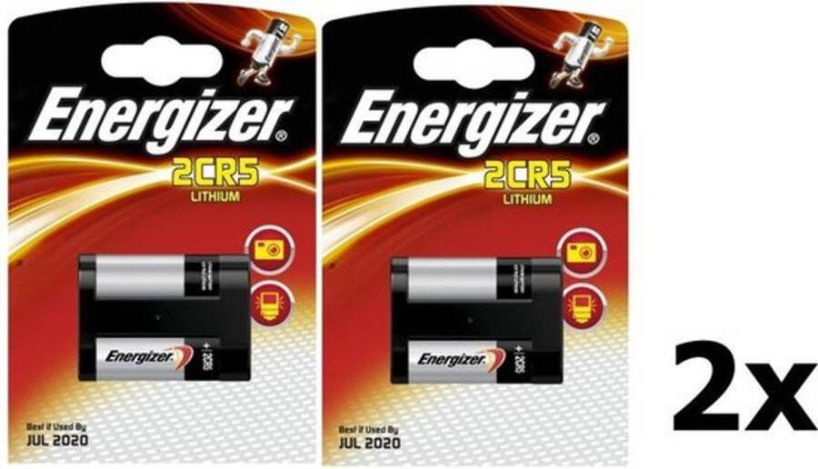 Energizer 2 stuks 2CR5 DL245 EL2CR5 6V Lithium Batterij