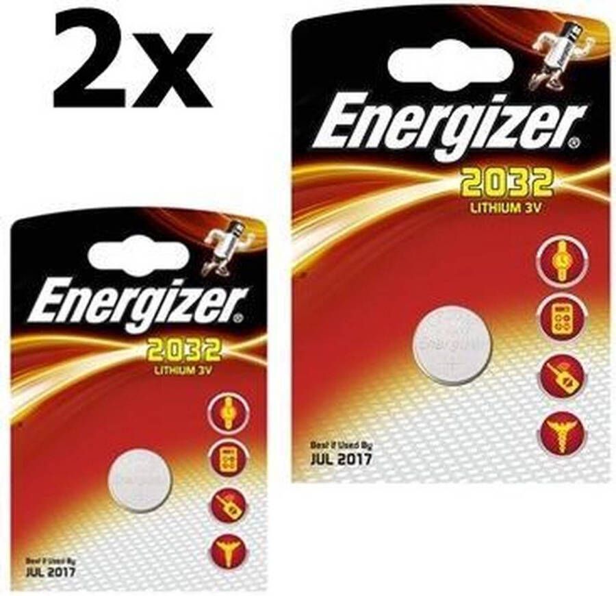 Energizer 2 Stuks CR2032 3V Lithium batterij