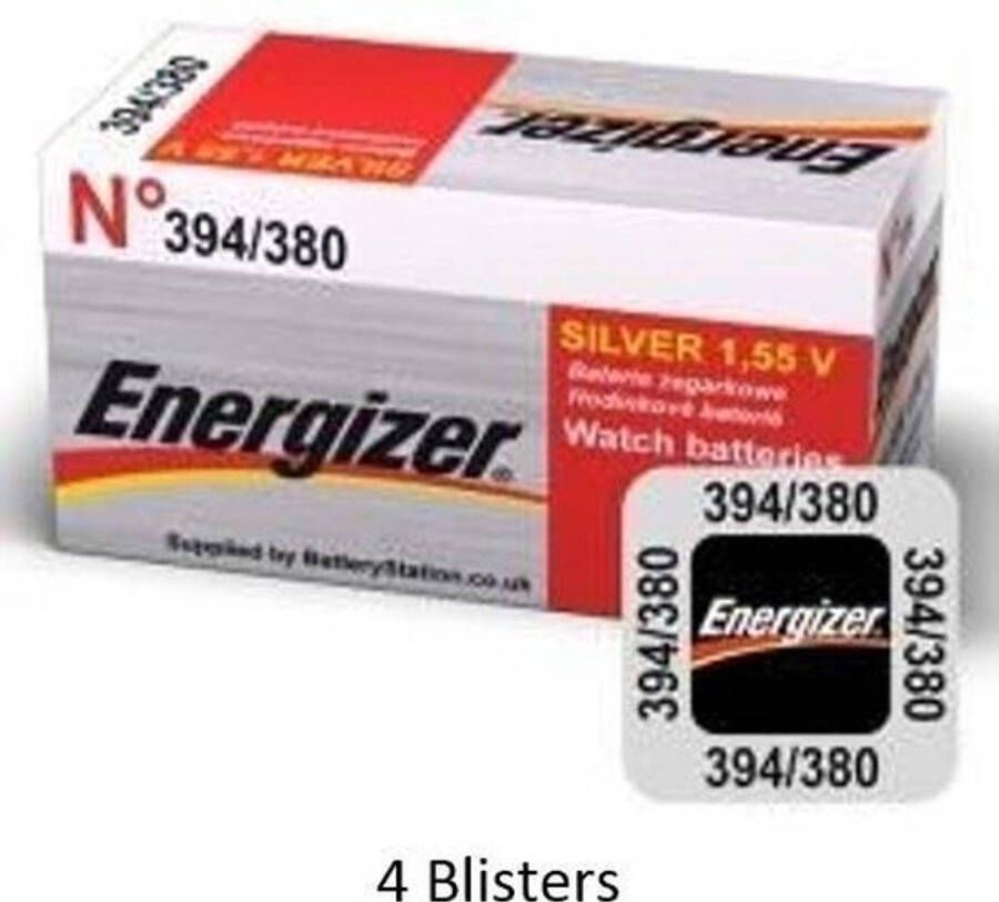 Energizer 4 stuks (4 blisters a 1 stuk) 380 394 knoopcel Zilver-oxide batterij (S) 1 55 V