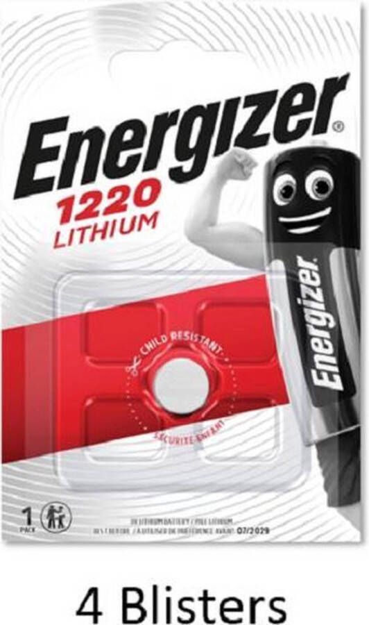 Energizer 4 stuks (4 blisters a 1 stuk) Lithium CR1220 3V