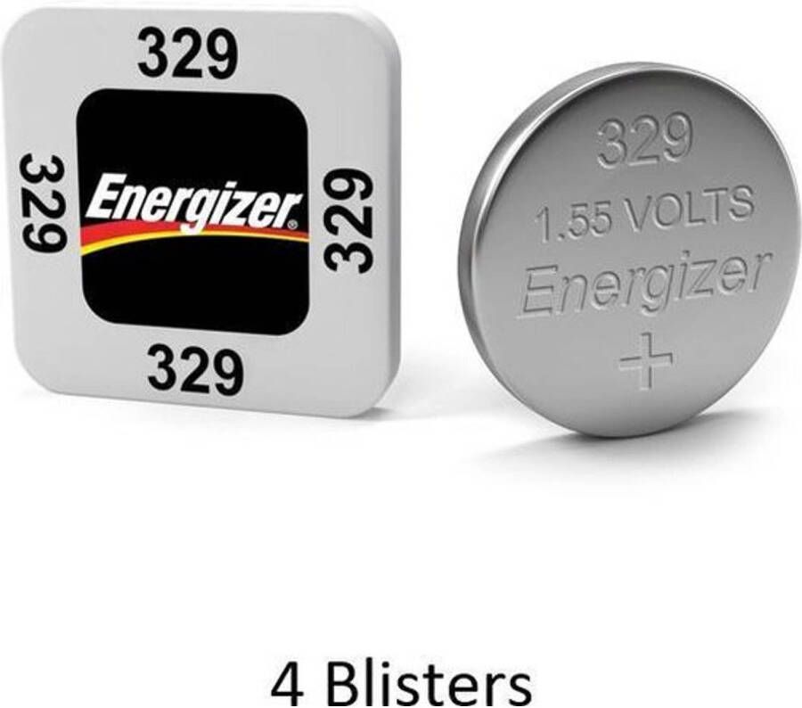Energizer 4 stuks (4 blisters a 1 stuk) Zilver Oxide Knoopcel 329 LD 1.55V