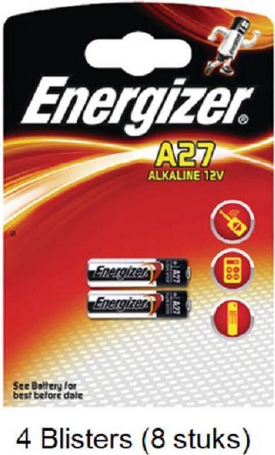 Energizer 8 stuks (4 blisters a 2 stuks) Alkaline LR27 A27 12v