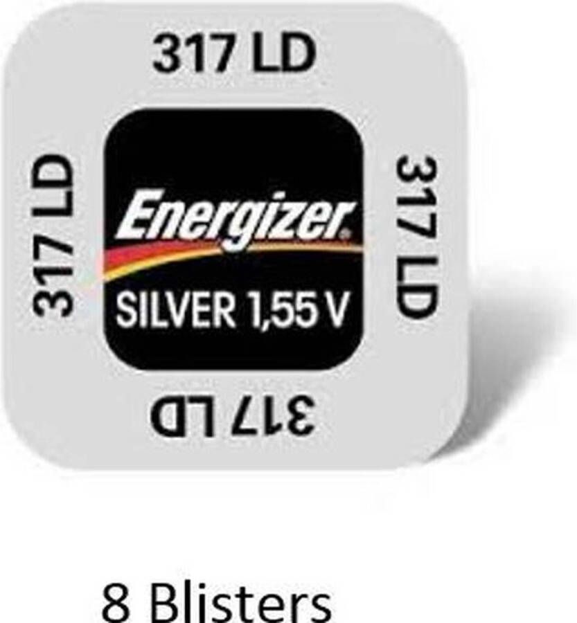 Energizer 8 stuks (8 blisters a 1 stuk) Zilver Oxide Knoopcel 317 LD 1.55V