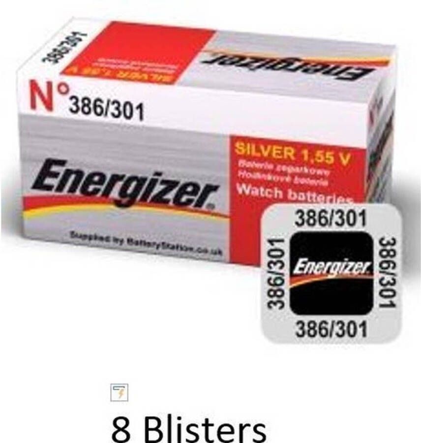 Energizer 8 stuks (8 blisters a 1 stuk) Zilver Oxide Knoopcel batterij 301 386