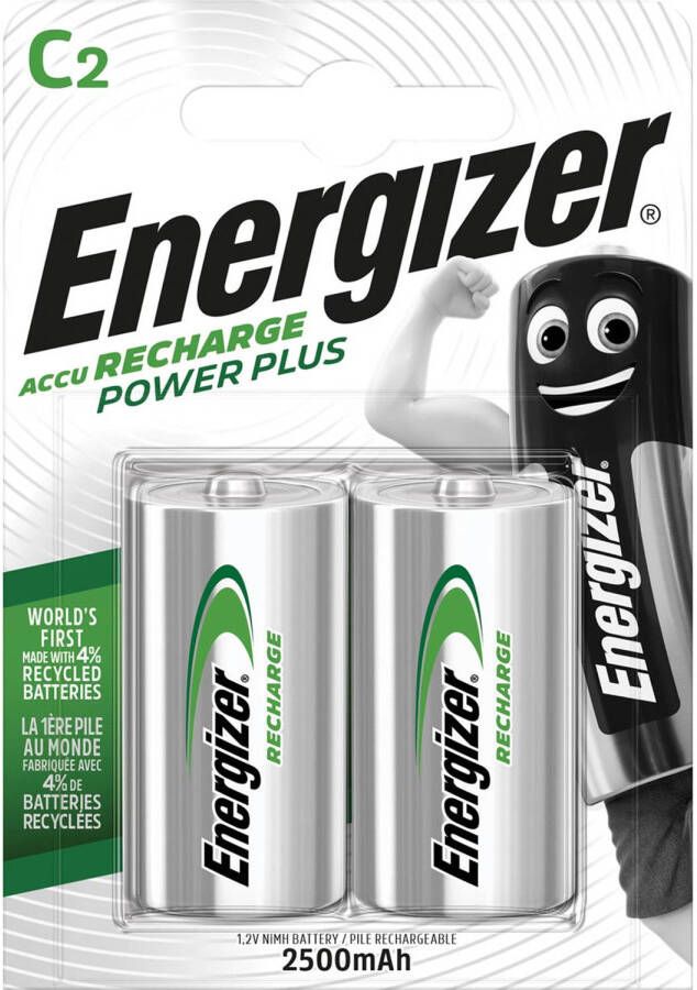 Energizer herlaadbare batterijen Power Plus C blister van 2 stuks 6 stuks