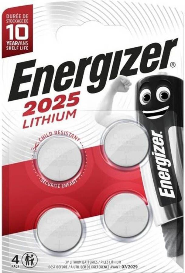 Energizer Lithium 3v Knoopcel Batterijen (cr2025) 4 Stuks