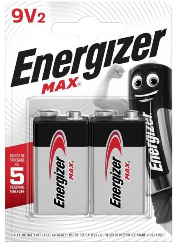 Energizer Max 9V alkaline batterijen 2 stuks