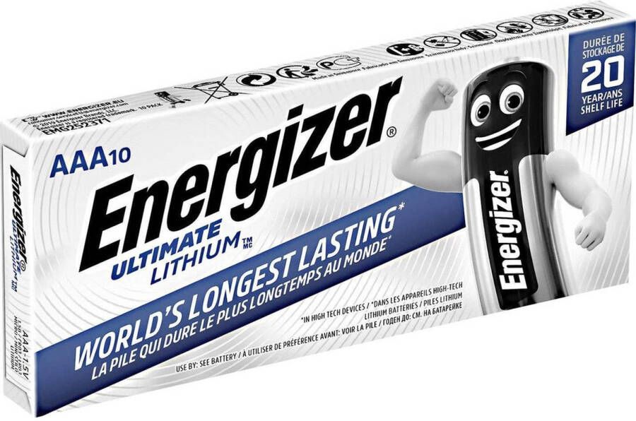 Energizer Ultimate Lithium AAA L92 1.5v 10 pack