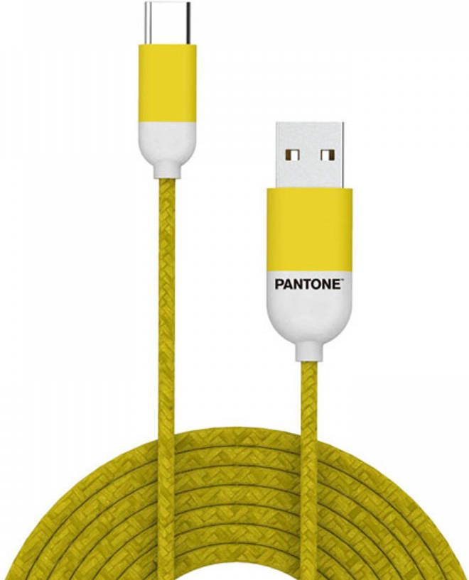 Celly USB-Kabel Type-C 1 5 meter Geel Rubber Pantone