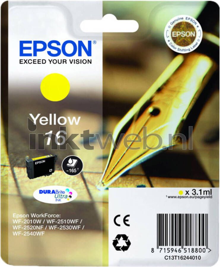 Epson 16 geel cartridge