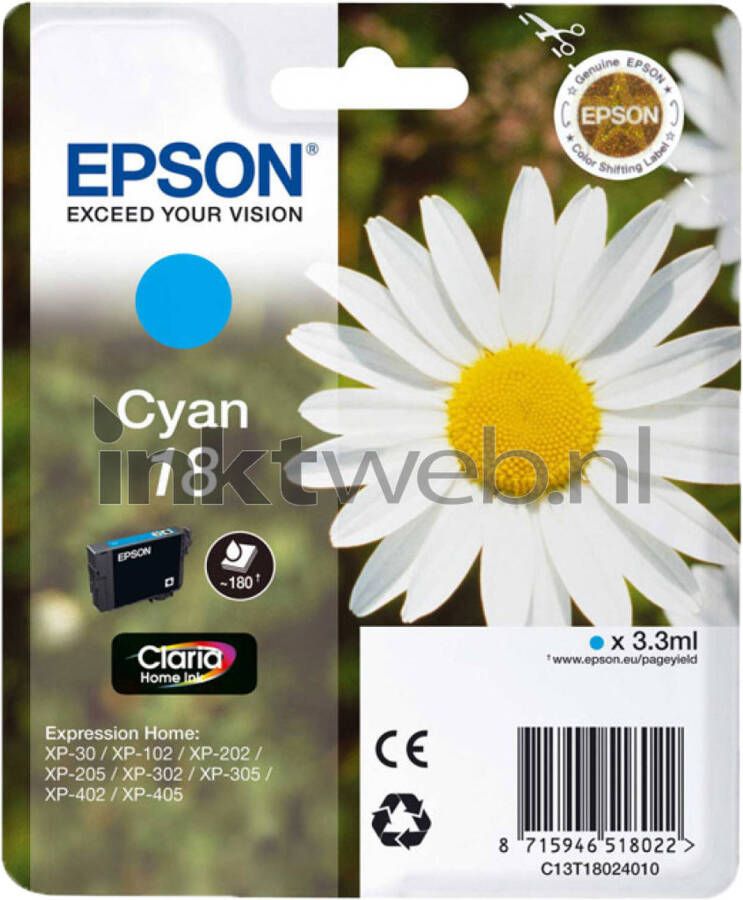 Epson 18 cyaan cartridge