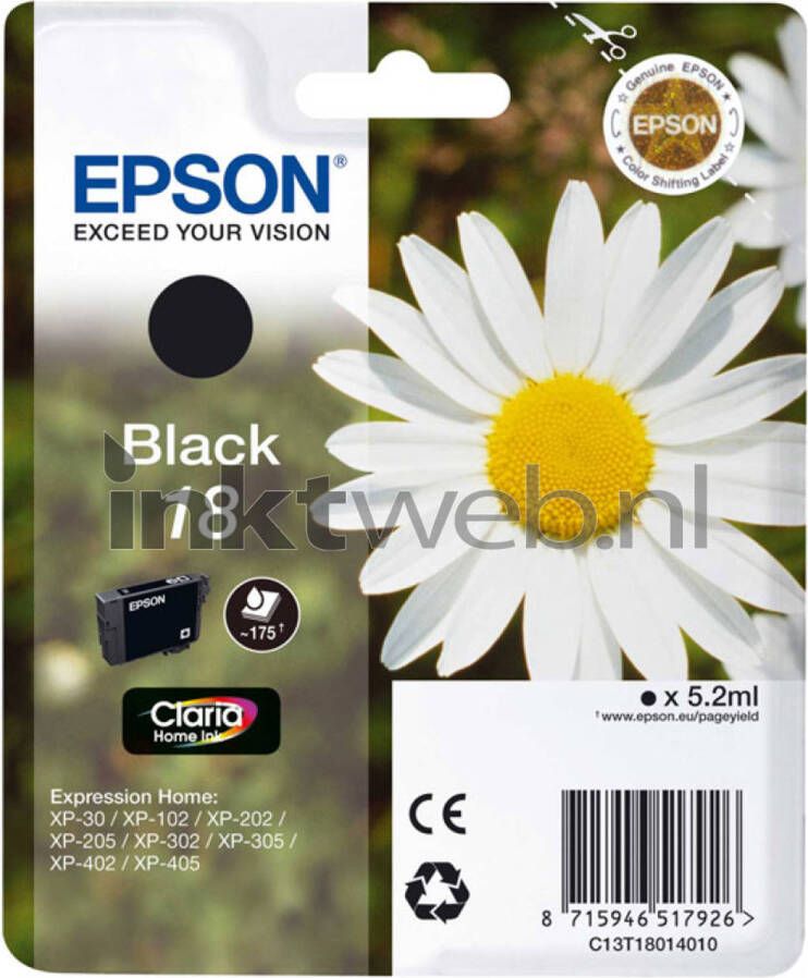 Epson 18 zwart cartridge