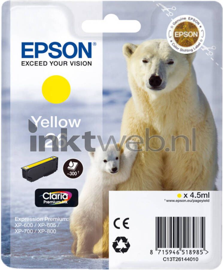Epson 26 geel cartridge