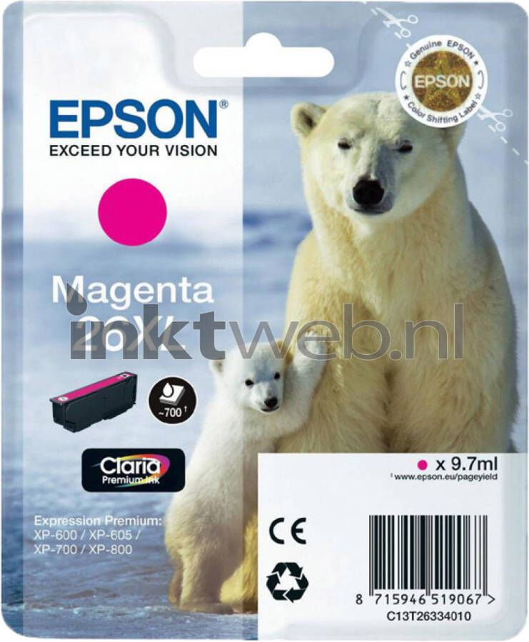 Epson cartridge 26XL Magenta
