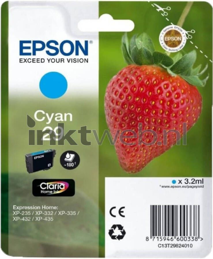 Epson CYAN T2982 inktcartridge