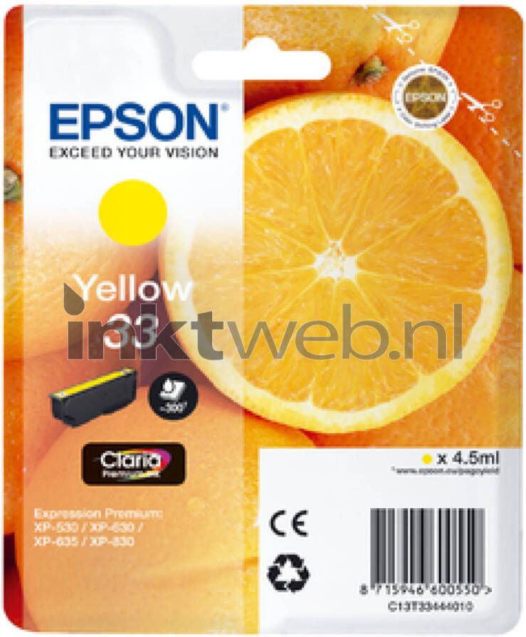 Epson 33 geel cartridge