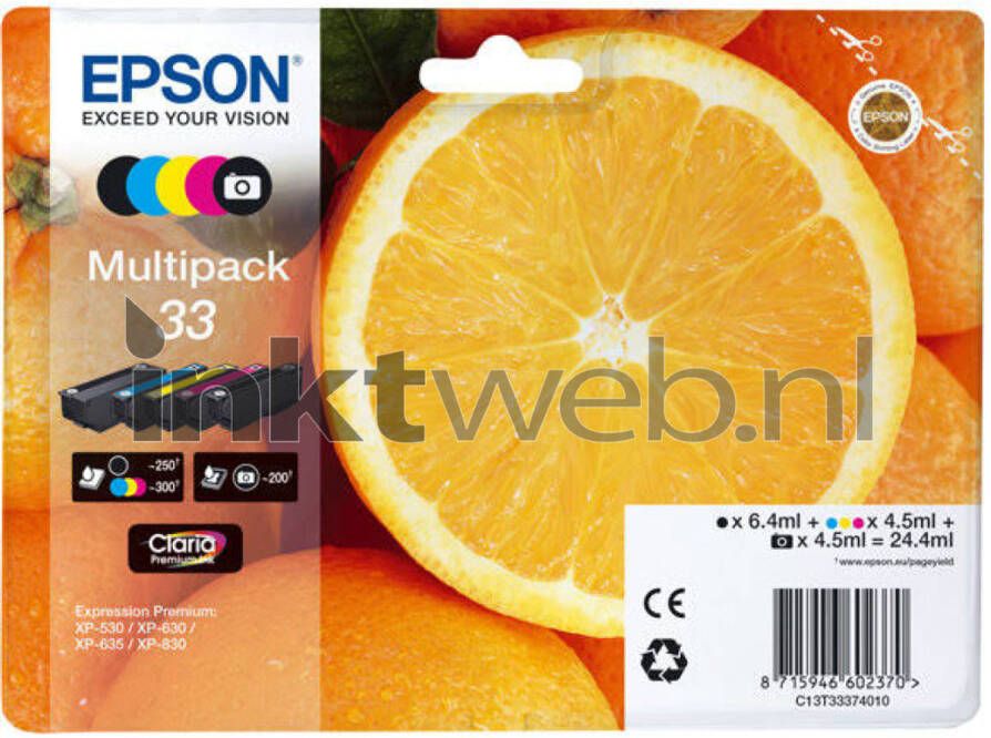 Epson 33 multipack zwart en kleur cartridge