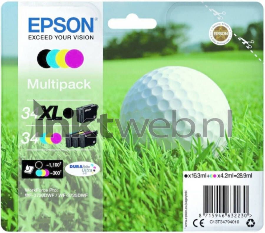 Epson 34XL 34 zwart en kleur cartridge