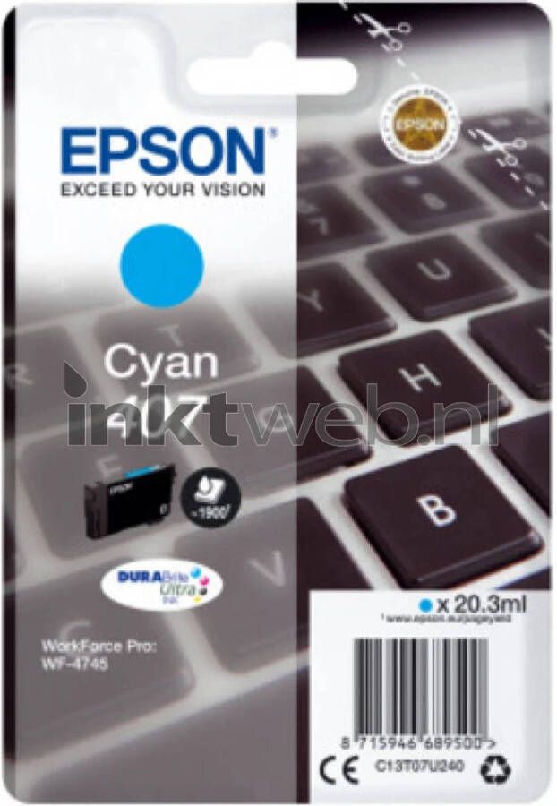 Epson WF-4745 Series Ink Cartridge Cyan