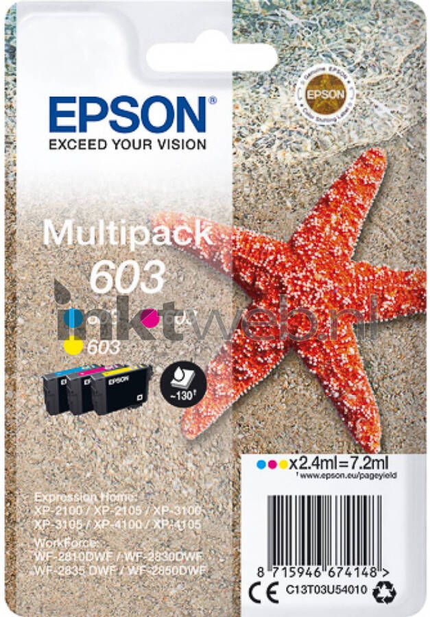 Epson 603 3-pack kleur cartridge