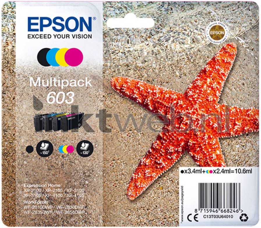 Epson 603 Multipack zwart en kleur cartridge