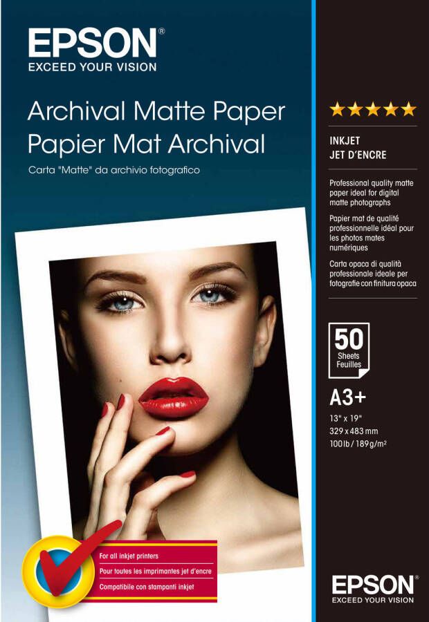 Epson Archival Mat Papier A3+ 192 g 50 vel