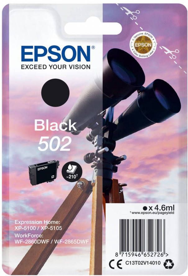 Epson cartridge 502 zwart