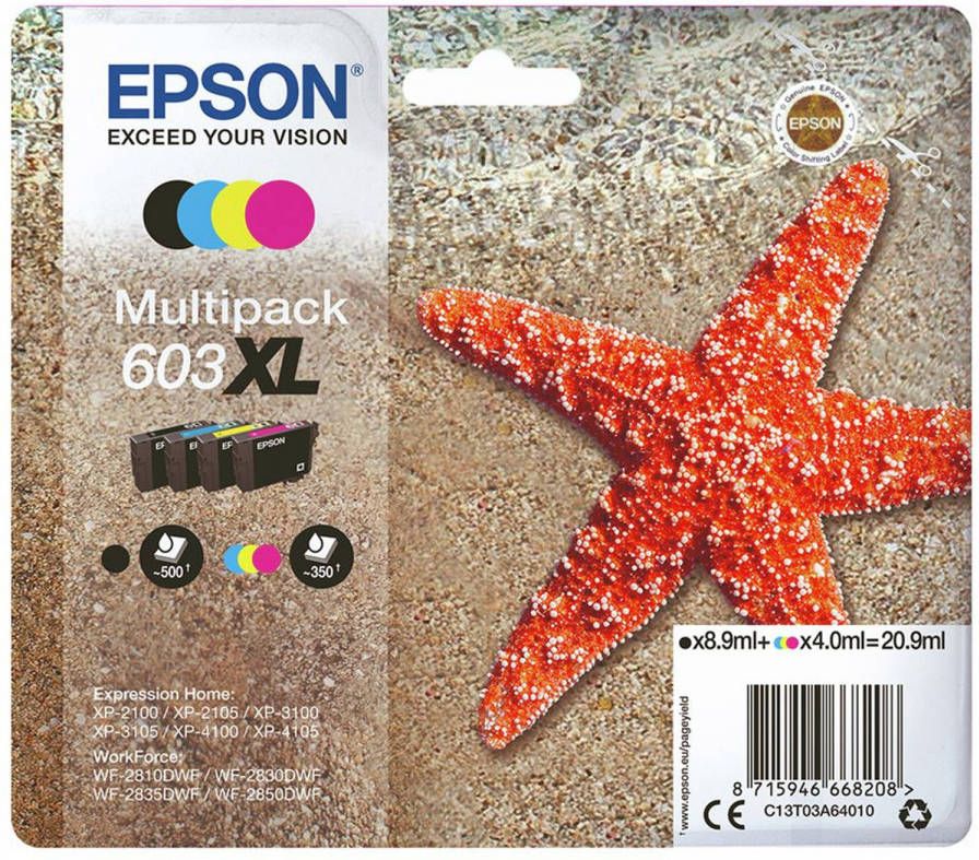 Epson Multipack 4-colours 603XL Ink | Cartridges&Toners | Computer&IT Printen&Scannen | 8715946668215