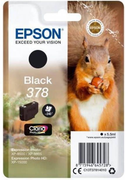 Epson Claria Photo HD 378 inkjetcartridge zwart inkjet standaardopbrengst 240 pagina&apos;s