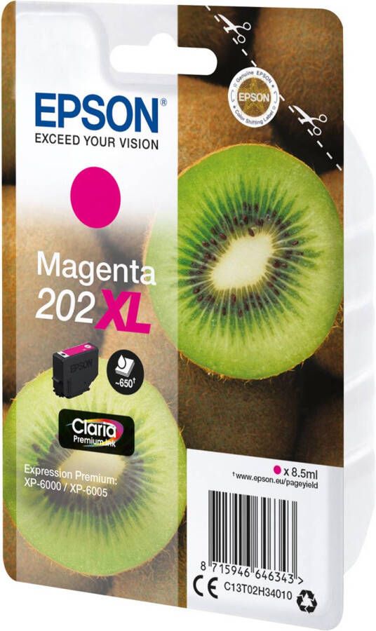 Epson inktcartridge 202XL 650 pagina&apos;s OEM C13T02H34010 magenta