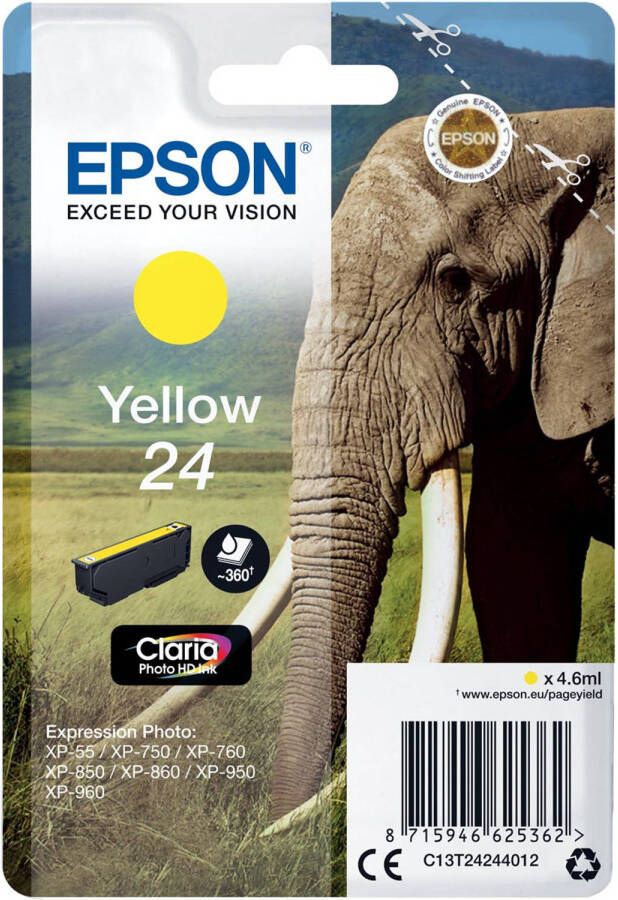 Epson inktcartridge 24 360 pagina&apos;s OEM C13T24244012 geel