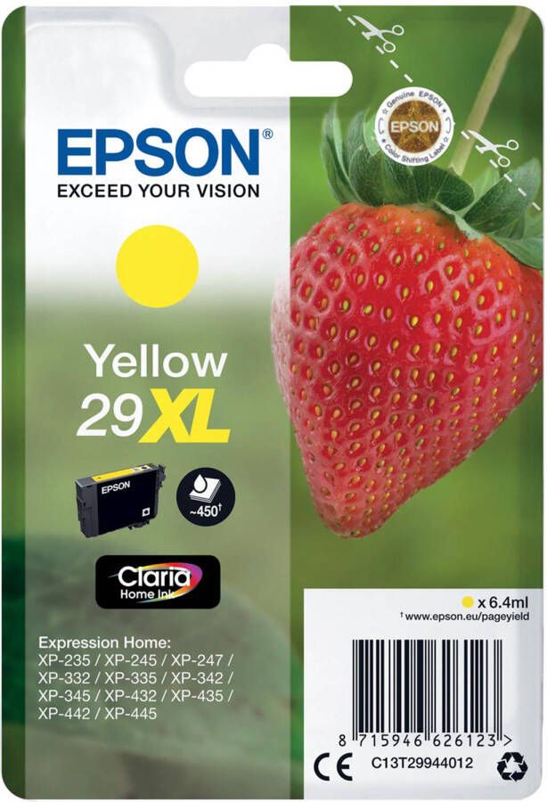Epson inktcartridge 29XL 450 pagina&apos;s OEM C13T29944012 geel 10 stuks